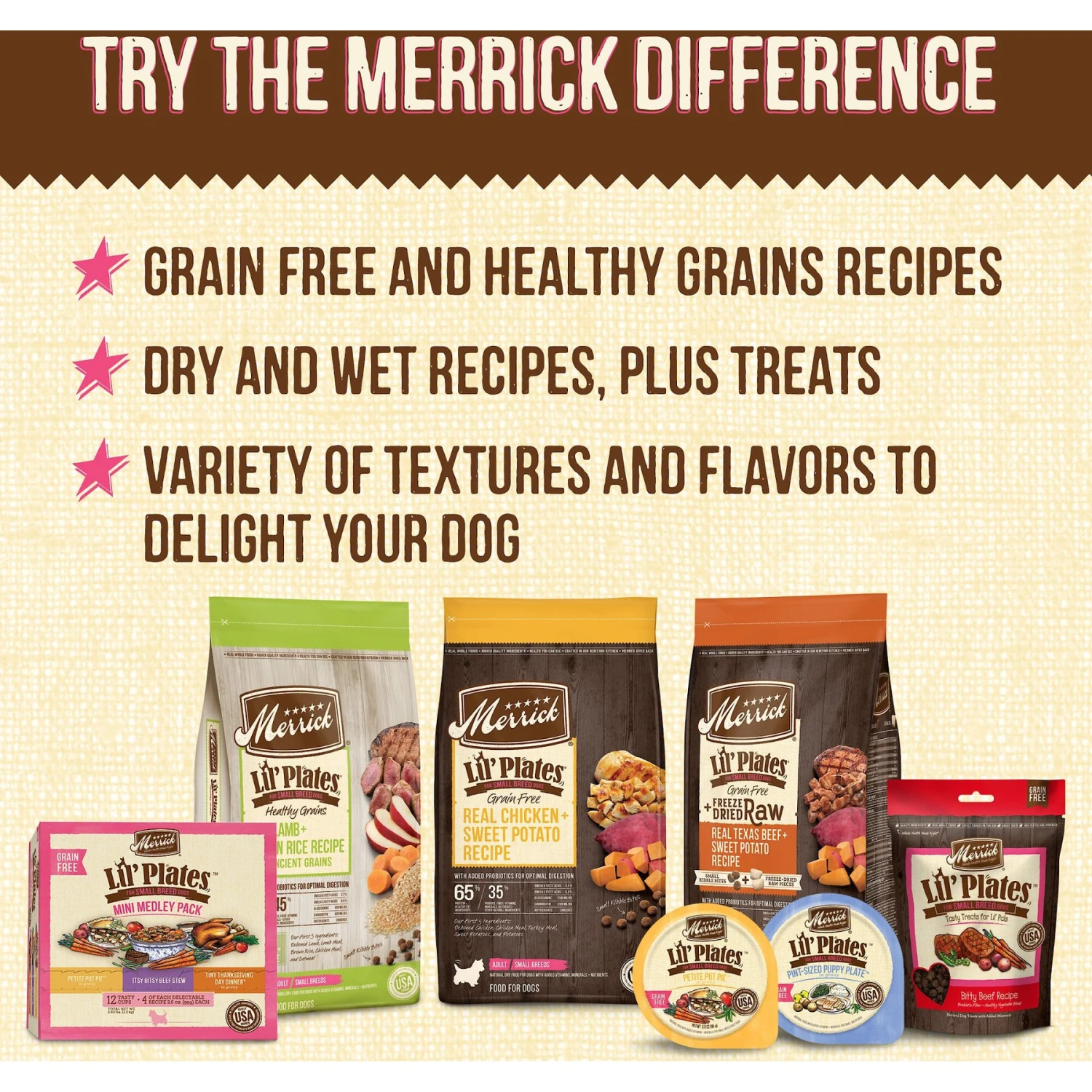 Merrick Lil' Plates Grain-Free Small Breed Wet Dog Food Teeny Texas Steak Tips Dinner 7 Merrick Lil' Plates Grain-Free Small Breed Wet Dog Food Teeny Texas Steak Tips Dinner - Image 7