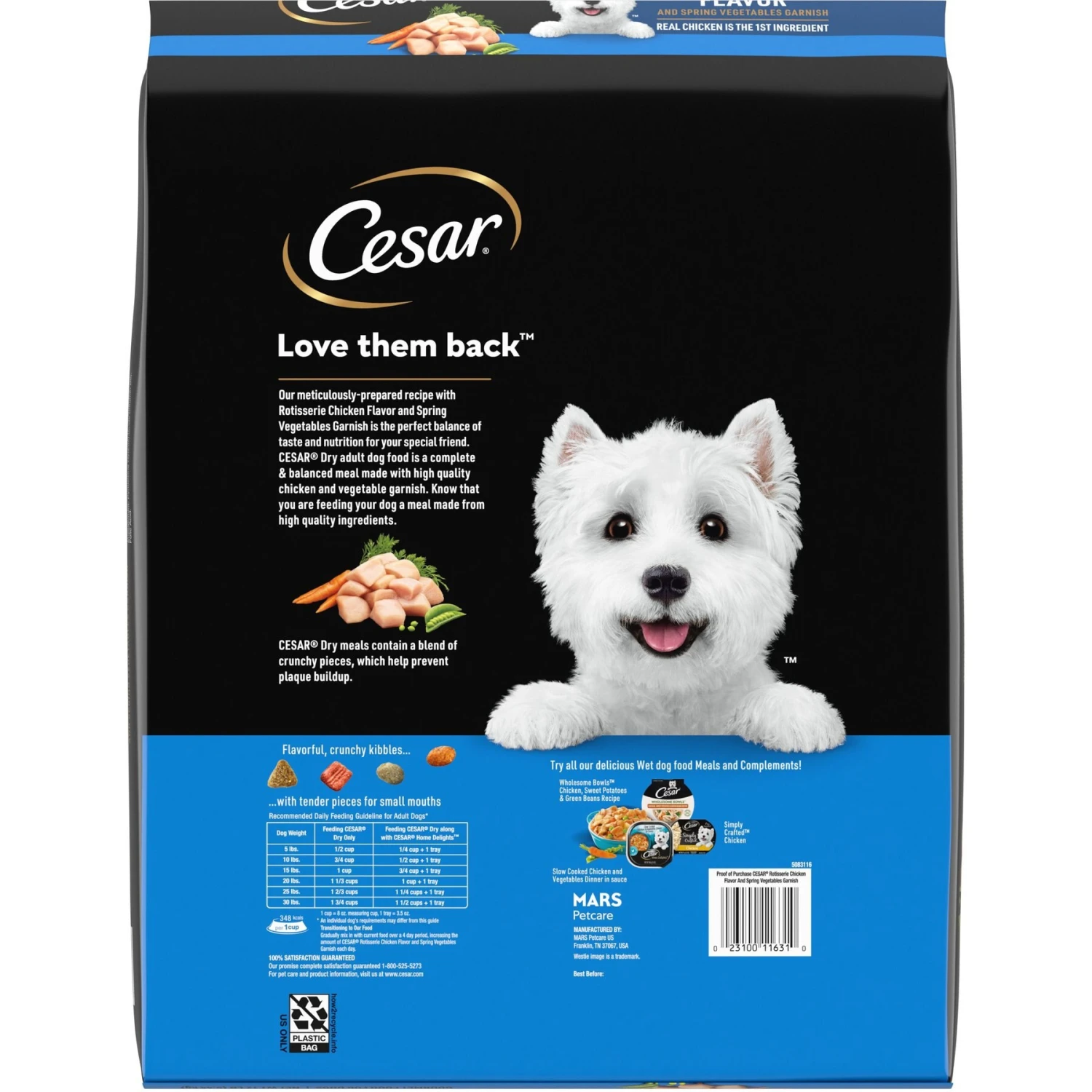 Cesar Rotisserie Chicken Flavor & Spring Vegetables Garnish Small Breed Dry Dog Food 2 Cesar Rotisserie Chicken Flavor & Spring Vegetables Garnish Small Breed Dry Dog Food - Image 2