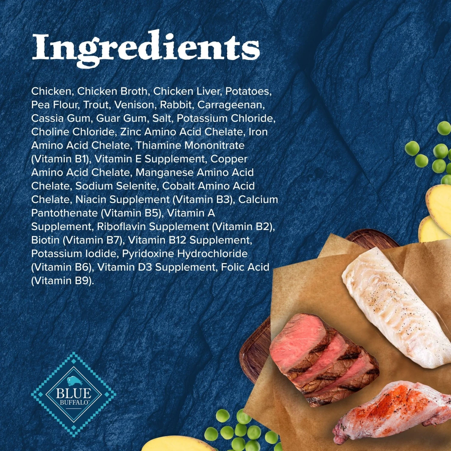 Blue Buffalo Wilderness Snake River Grill Trout, Venison & Rabbit Formula Grain-Free Canned Dog Food 4 Blue Buffalo Wilderness Snake River Grill Trout, Venison & Rabbit Formula Grain-Free Canned Dog Food - Image 4