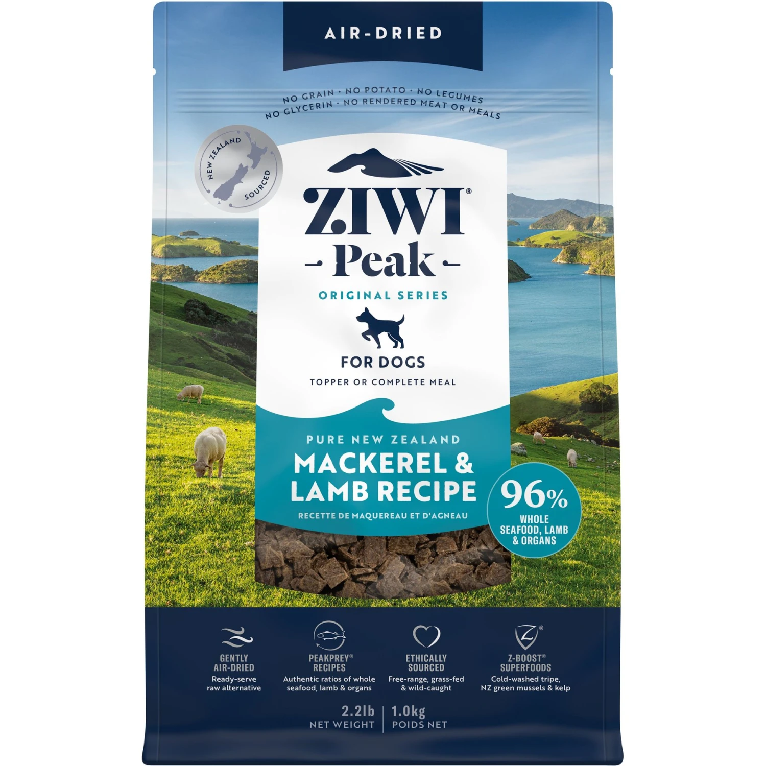 ZIWI Peak Mackerel & Lamb Grain-Free Air-Dried Dog Food 1 ZIWI Peak Mackerel & Lamb Grain-Free Air-Dried Dog Food
