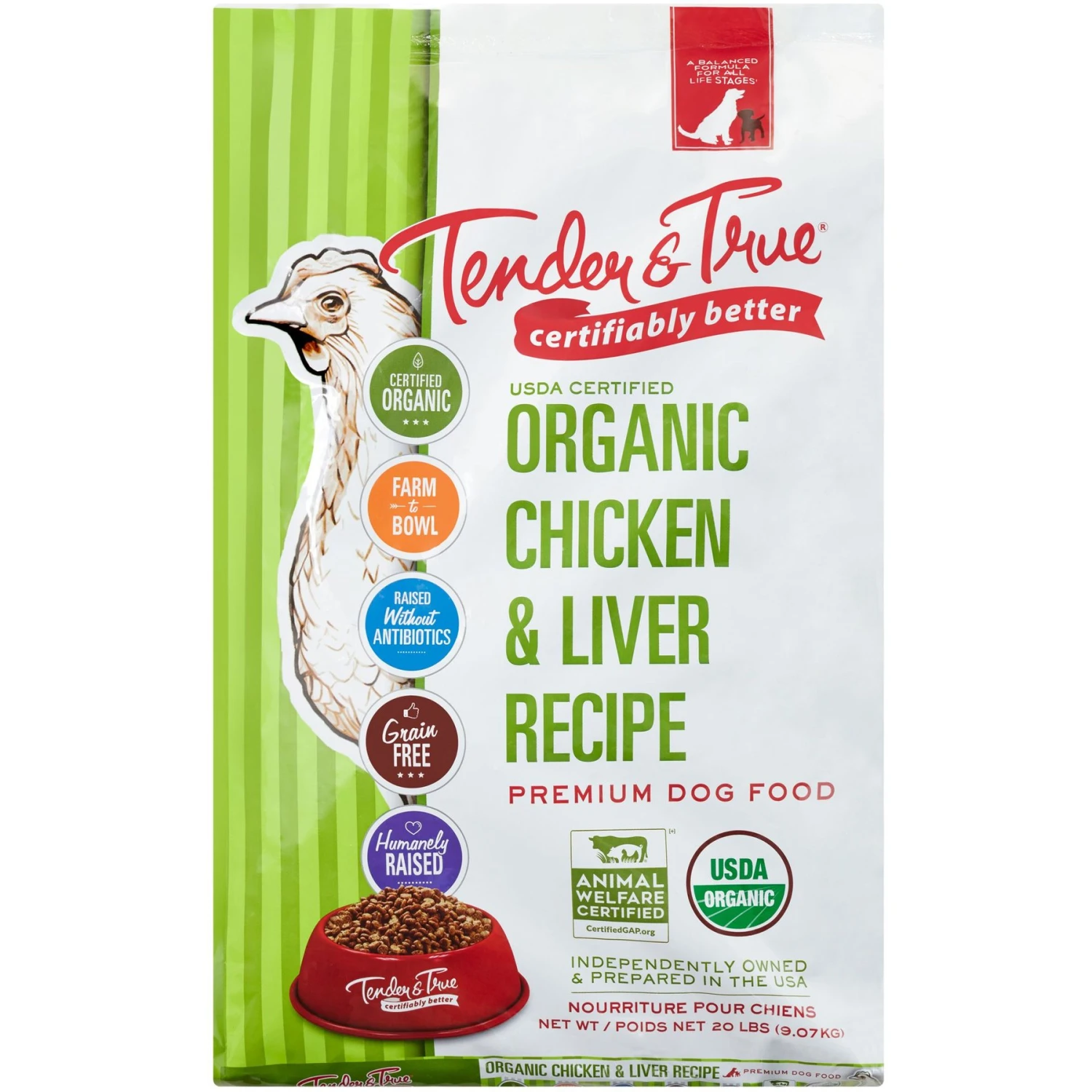 Tender & True Organic Grain-Free Chicken & Liver Recipe Dry Dog Food 1 Tender & True Organic Grain-Free Chicken & Liver Recipe Dry Dog Food