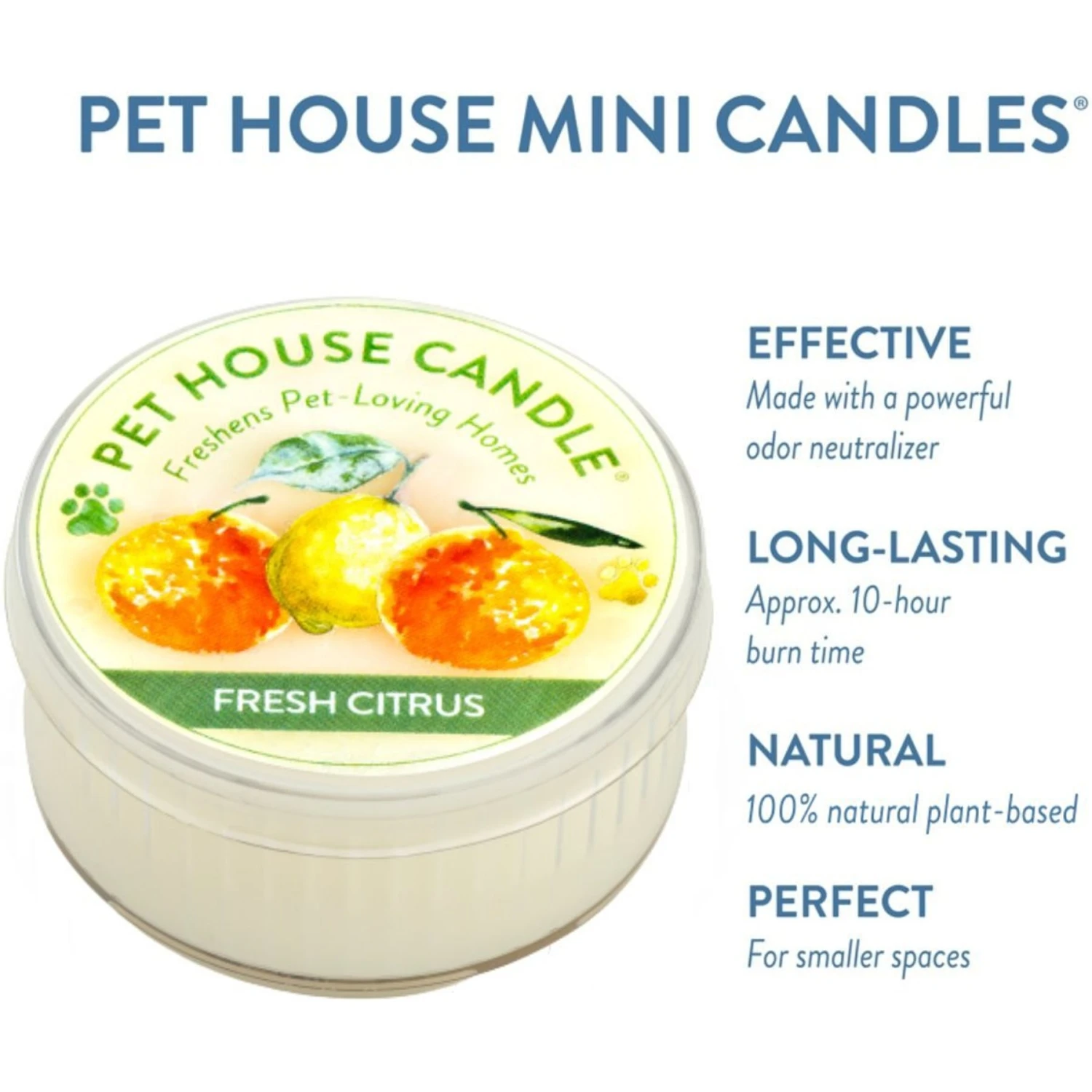 Pet House Fresh Citrus Natural Plant-Based Mini Candle 2 Pet House Fresh Citrus Natural Plant-Based Mini Candle - Image 2
