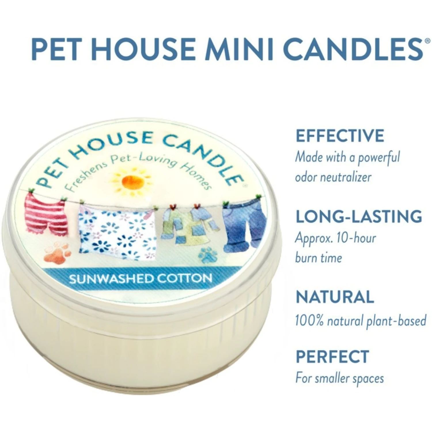 Pet House Sunwashed Cotton Natural Plant-Based Mini Candle 2 Pet House Sunwashed Cotton Natural Plant-Based Mini Candle - Image 2