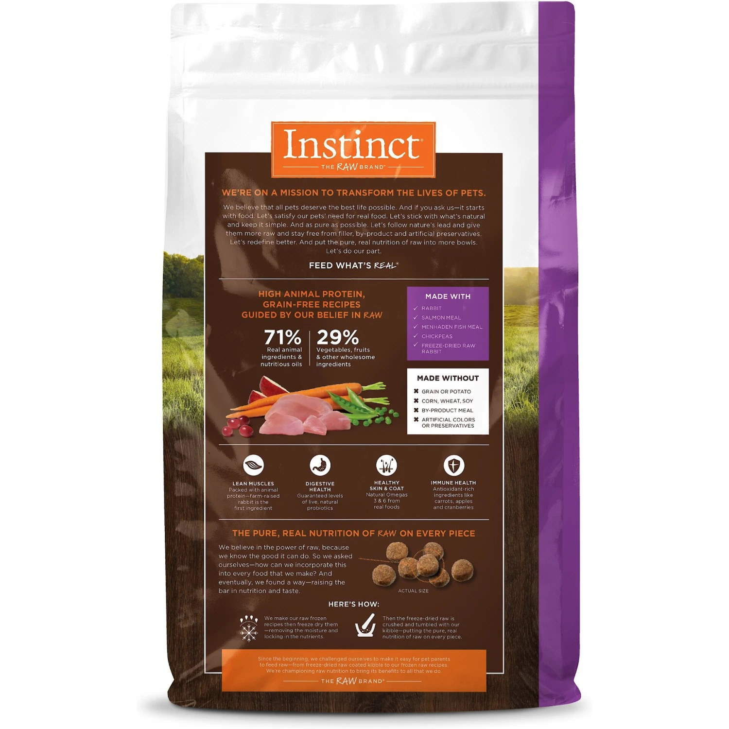 Instinct Original Grain-Free Recipe With Real Rabbit Freeze-Dried Raw Coated Dry Dog Food 2 Instinct Original Grain-Free Recipe With Real Rabbit Freeze-Dried Raw Coated Dry Dog Food - Image 2