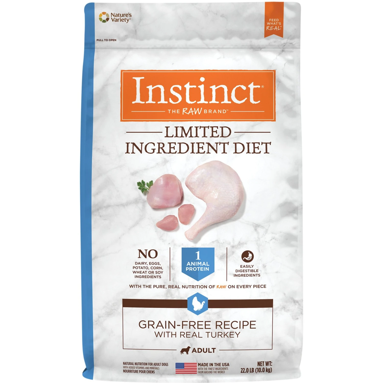 Instinct Limited Ingredient Diet Grain-Free Recipe With Real Turkey Freeze-Dried Raw Coated Dry Dog Food 1 Instinct Limited Ingredient Diet Grain-Free Recipe With Real Turkey Freeze-Dried Raw Coated Dry Dog Food