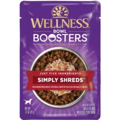 Wellness Bowl Boosters Simply Shreds Chicken, Beef & Carrots Natural Grain-Free Wet Dog Food Mixer Or Topper, 2.8-oz Pouch, Case Of 12 10 Wellness Bowl Boosters Simply Shreds Chicken, Beef & Carrots Natural Grain-Free Wet Dog Food Mixer Or Topper, 2.8-oz Pouch, Case Of 12 -Pawsphoria Sales Store 120803 PT2. AC SS1800 V1673025977