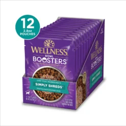 Wellness Bowl Boosters Simply Shreds Tuna, Beef & Carrots Natural Grain-Free Wet Dog Food Mixer Or Topper, 2.8-oz Pouch, Case Of 12 -Pawsphoria Sales Store 120809 PT3. AC SS1800 V1673025974