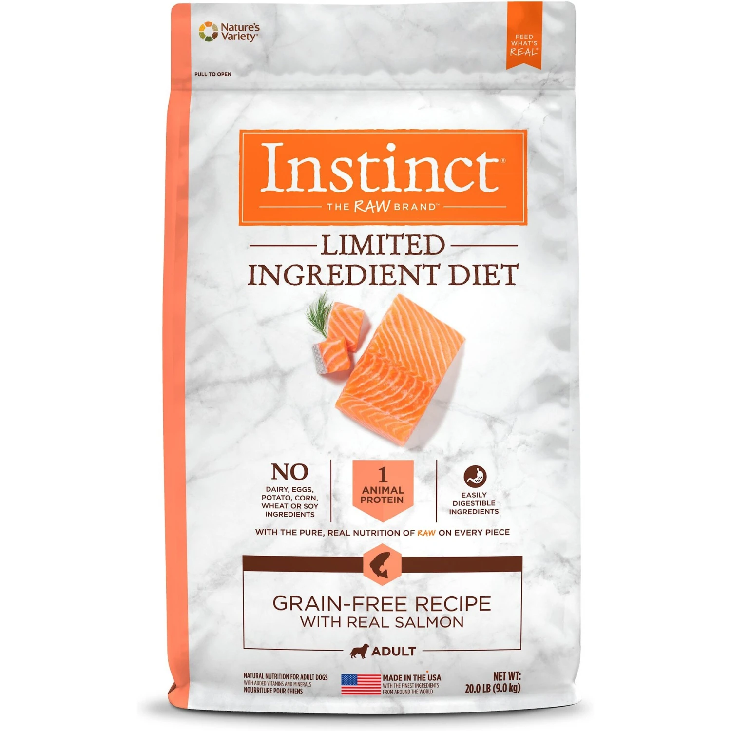 Instinct Limited Ingredient Diet Grain-Free Recipe With Real Salmon Freeze-Dried Raw Coated Dry Dog Food 1 Instinct Limited Ingredient Diet Grain-Free Recipe With Real Salmon Freeze-Dried Raw Coated Dry Dog Food