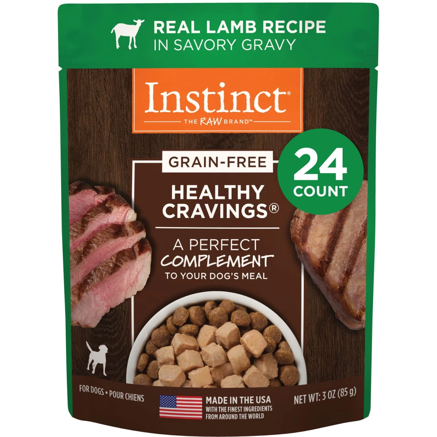 Instinct Healthy Cravings Grain-Free Cuts & Gravy Real Lamb Recipe Wet Dog Food Topper 1 Instinct Healthy Cravings Grain-Free Cuts & Gravy Real Lamb Recipe Wet Dog Food Topper