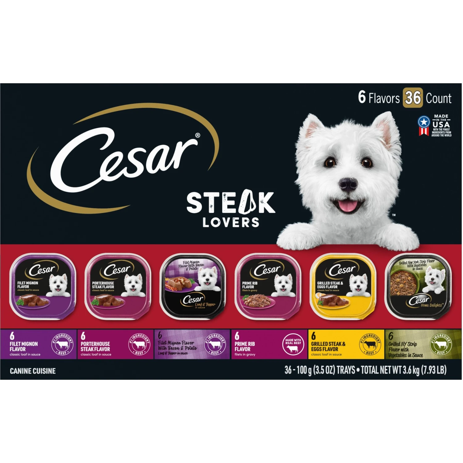 Cesar Steak Lovers Variety Pack Small Breed Adult Wet Dog Food Trays 1 Cesar Steak Lovers Variety Pack Small Breed Adult Wet Dog Food Trays
