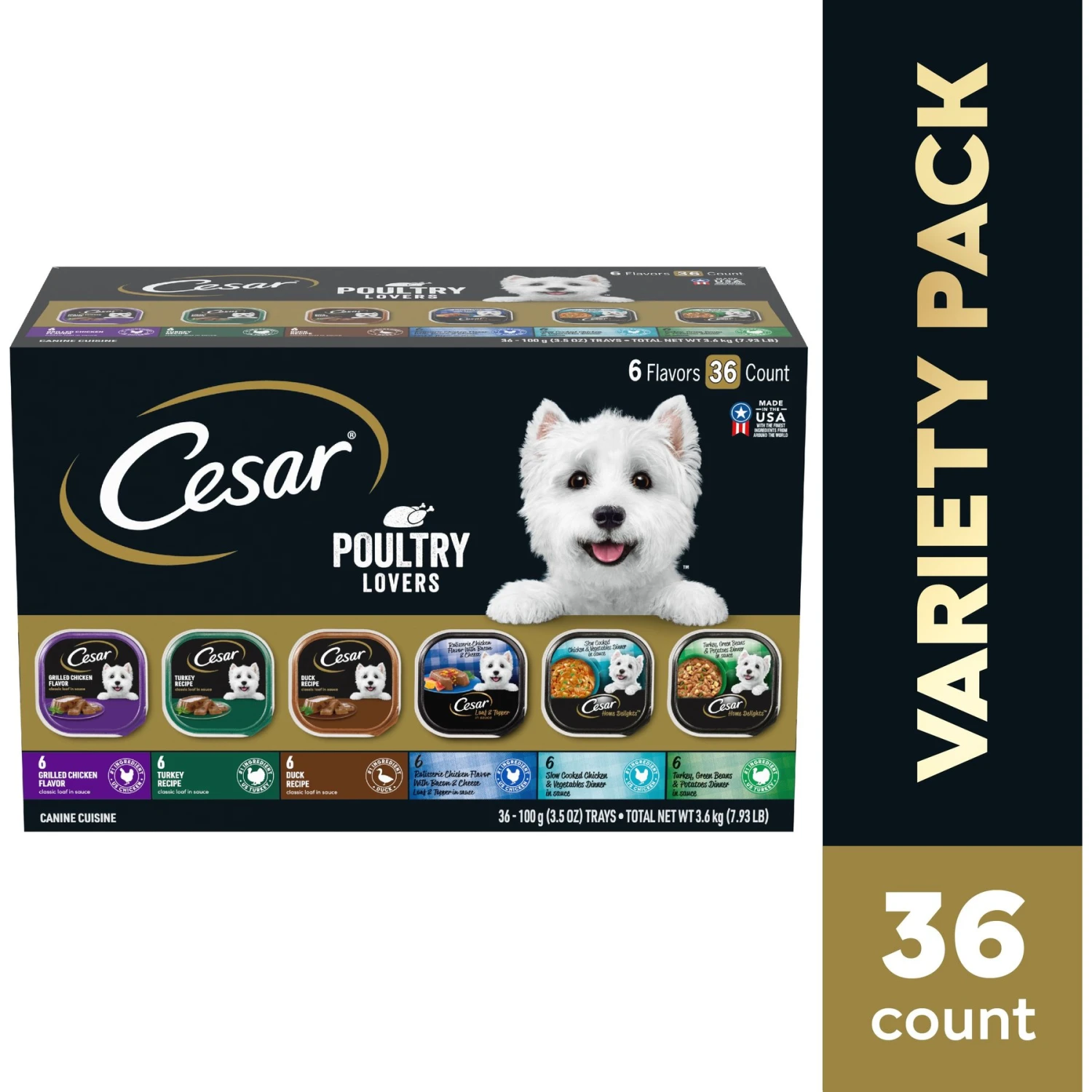Cesar Poultry Lovers Variety Pack Small Breed Adult Wet Dog Food Trays 3 Cesar Poultry Lovers Variety Pack Small Breed Adult Wet Dog Food Trays - Image 3