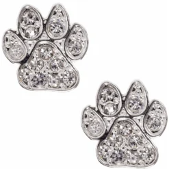 Pet Friends Pave Paw Stud Earrings