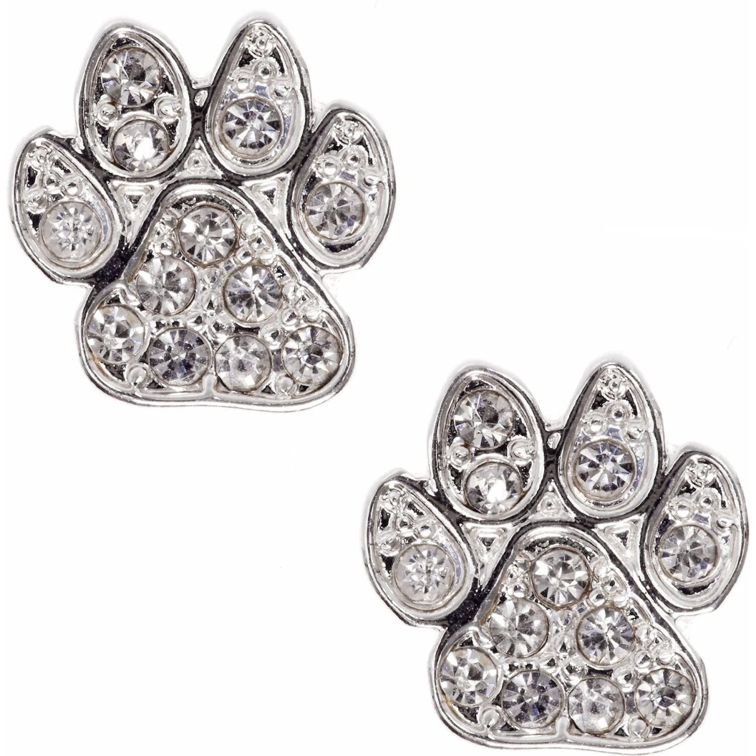 Pet Friends Pave Paw Stud Earrings 1 Pet Friends Pave Paw Stud Earrings