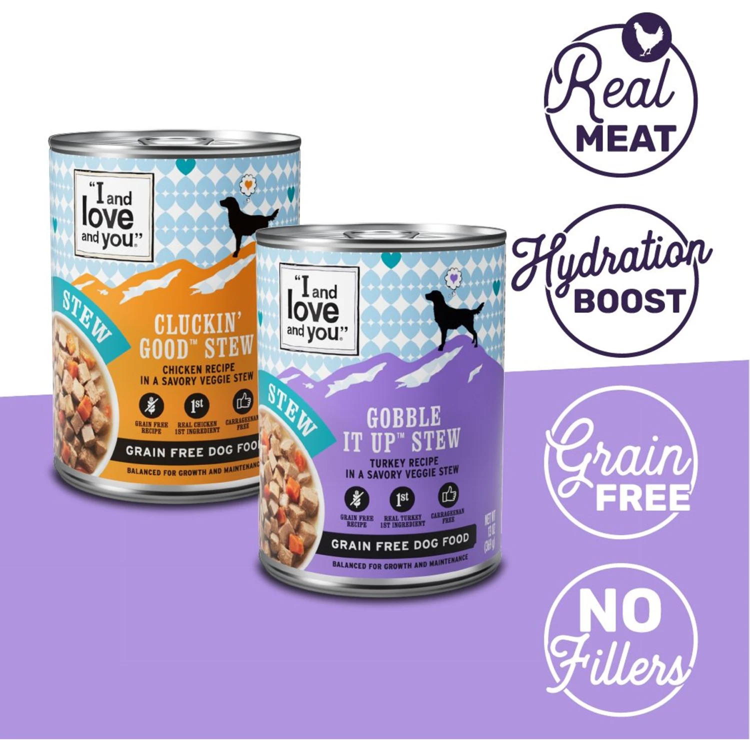 I And Love And You Cluckin' Good And Gobble It Up Stew Grain-Free Combo Pack Canned Dog Food 2 I And Love And You Cluckin' Good And Gobble It Up Stew Grain-Free Combo Pack Canned Dog Food - Image 2