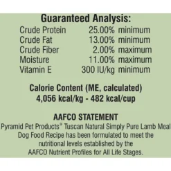 Tuscan Natural Simply Pure Lamb Meal Limited Ingredient Dry Dog Food -Pawsphoria Sales Store 130944 PT4. AC SS1800 V1549478534