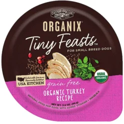 Castor & Pollux Organix Tiny Feasts Grain-Free Organic Turkey Recipe Dog Food Trays