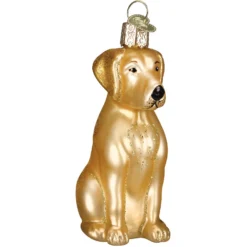 Old World Christmas Yellow Labrador Retriever Glass Tree Ornament