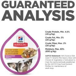 Hill's Science Diet Adult 7+ Small & Mini Savory Chicken & Vegetable Stew Dog Food Trays -Pawsphoria Sales Store 133610 PT6. AC SS1800 V1692727477