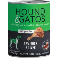 Hound & Gatos 98% Duck & Liver Grain-Free Dog Food