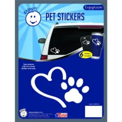 Enjoy It Heart & Paw Car Sticker