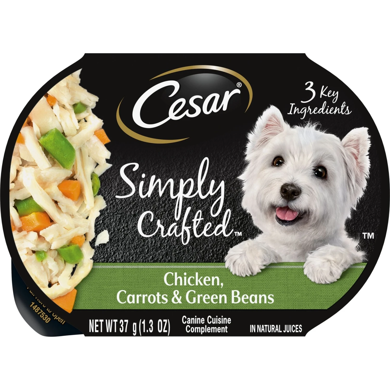 Cesar Simply Crafted Chicken, Carrots & Green Beans Limited-Ingredient Wet Dog Food Topper 1 Cesar Simply Crafted Chicken, Carrots & Green Beans Limited-Ingredient Wet Dog Food Topper