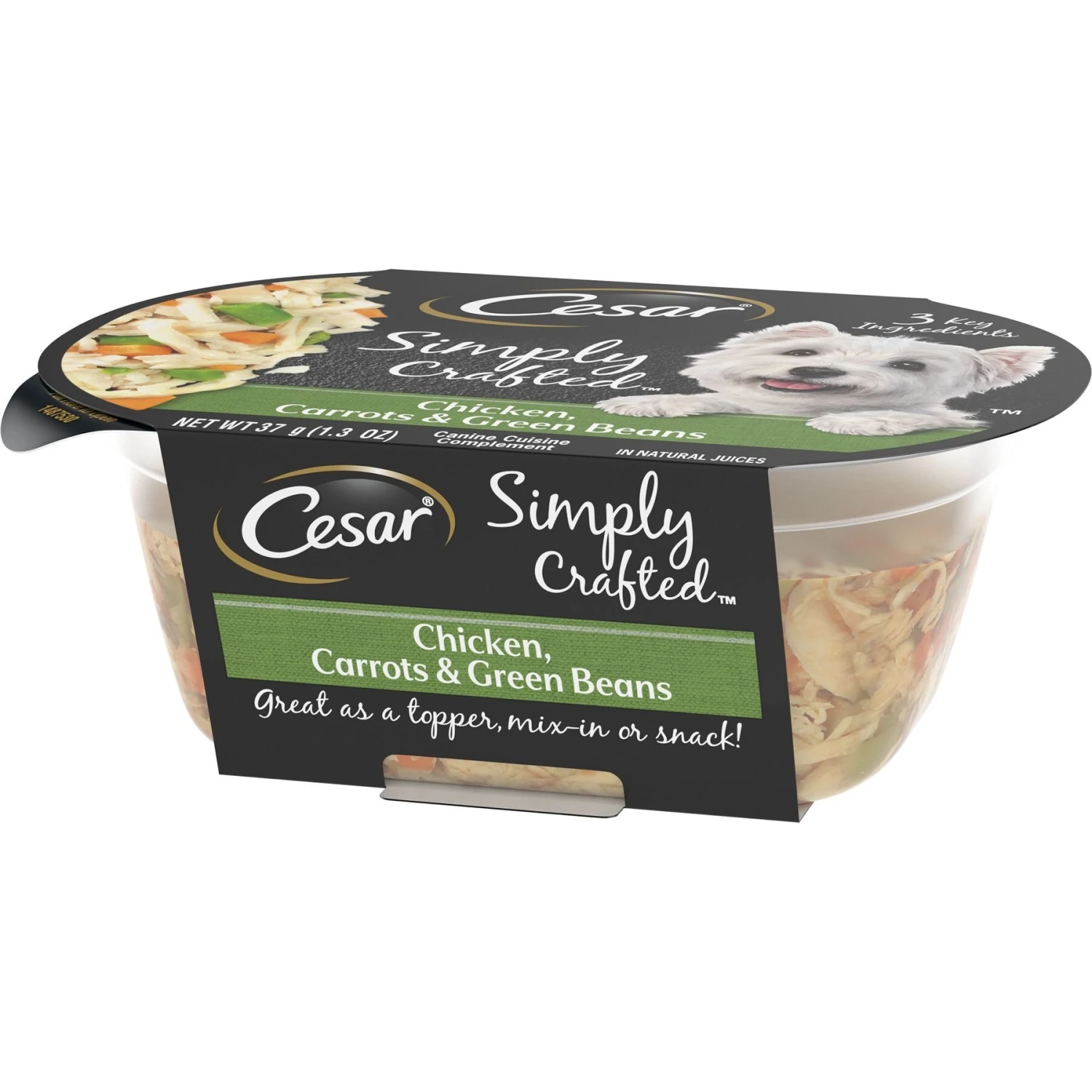 Cesar Simply Crafted Chicken, Carrots & Green Beans Limited-Ingredient Wet Dog Food Topper 3 Cesar Simply Crafted Chicken, Carrots & Green Beans Limited-Ingredient Wet Dog Food Topper - Image 3