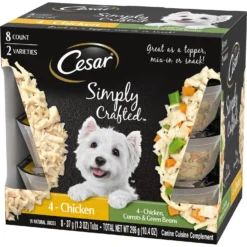 Cesar Simply Crafted Variety Pack Chicken & Chicken, Carrots & Green Beans Limited-Ingredient Adult Wet Dog Food Topper -Pawsphoria Sales Store 141033 PT2. AC SS1800 V1695650721