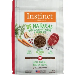 Instinct Be Natural Real Beef & Barley Recipe Freeze-Dried Raw Coated Dry Dog Food