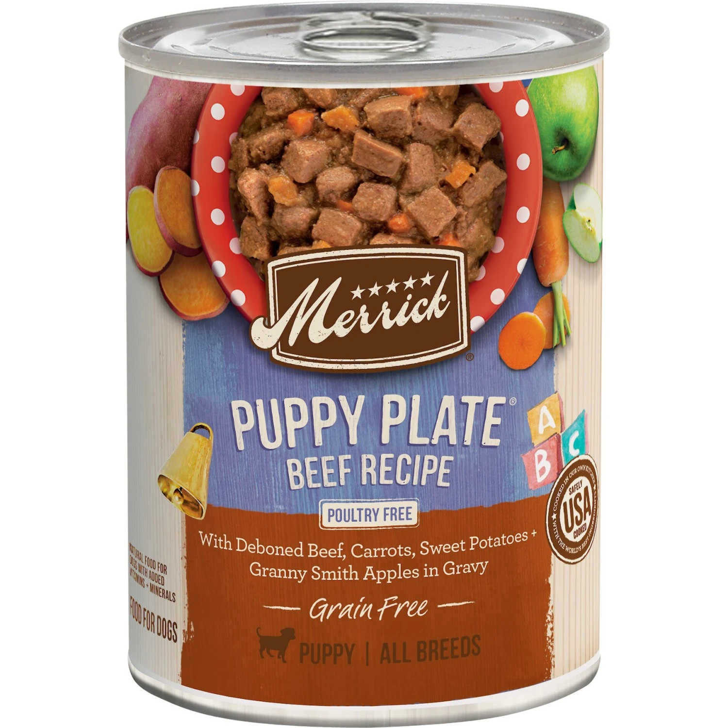 Merrick Grain-Free Wet Puppy Food Puppy Plate Beef Recipe 1 Merrick Grain-Free Wet Puppy Food Puppy Plate Beef Recipe