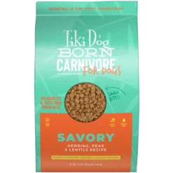 Tiki Dog Born Carnivore Savory Herring, Peas & Lentils, Baked Dry Dog Food