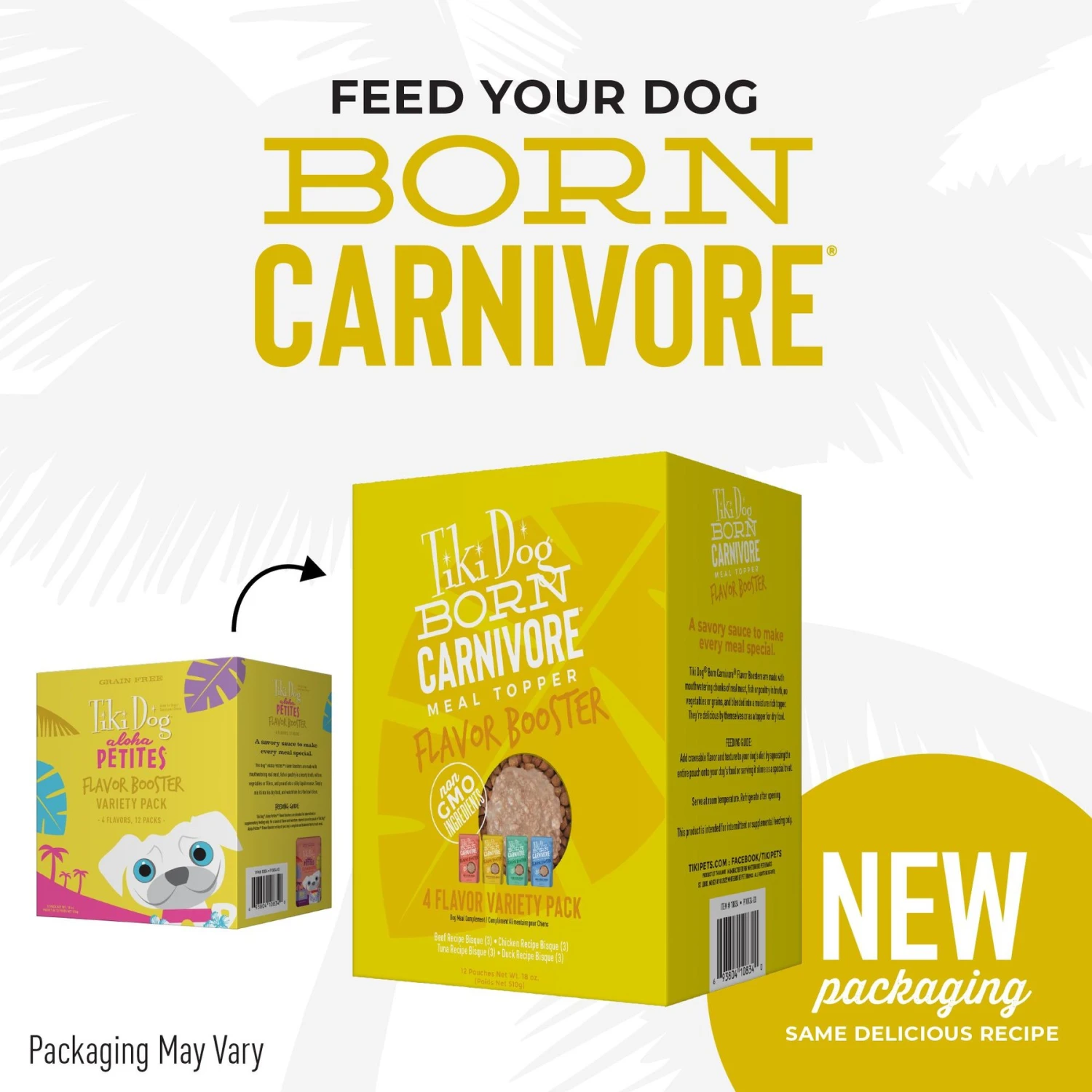 Tiki Dog Born Carnivore Flavor Booster Bisque Variety Pack Non-GMO Wet Dog Food Topper, 1.5-oz Pouch, Case Of 12 2 Tiki Dog Born Carnivore Flavor Booster Bisque Variety Pack Non-GMO Wet Dog Food Topper, 1.5-oz Pouch, Case Of 12 - Image 2