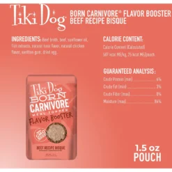 Tiki Dog Born Carnivore Flavor Booster Beef Bisque Non-GMO Wet Dog Food Topper -Pawsphoria Sales Store 145236 PT3. AC SS1800 V1701796188