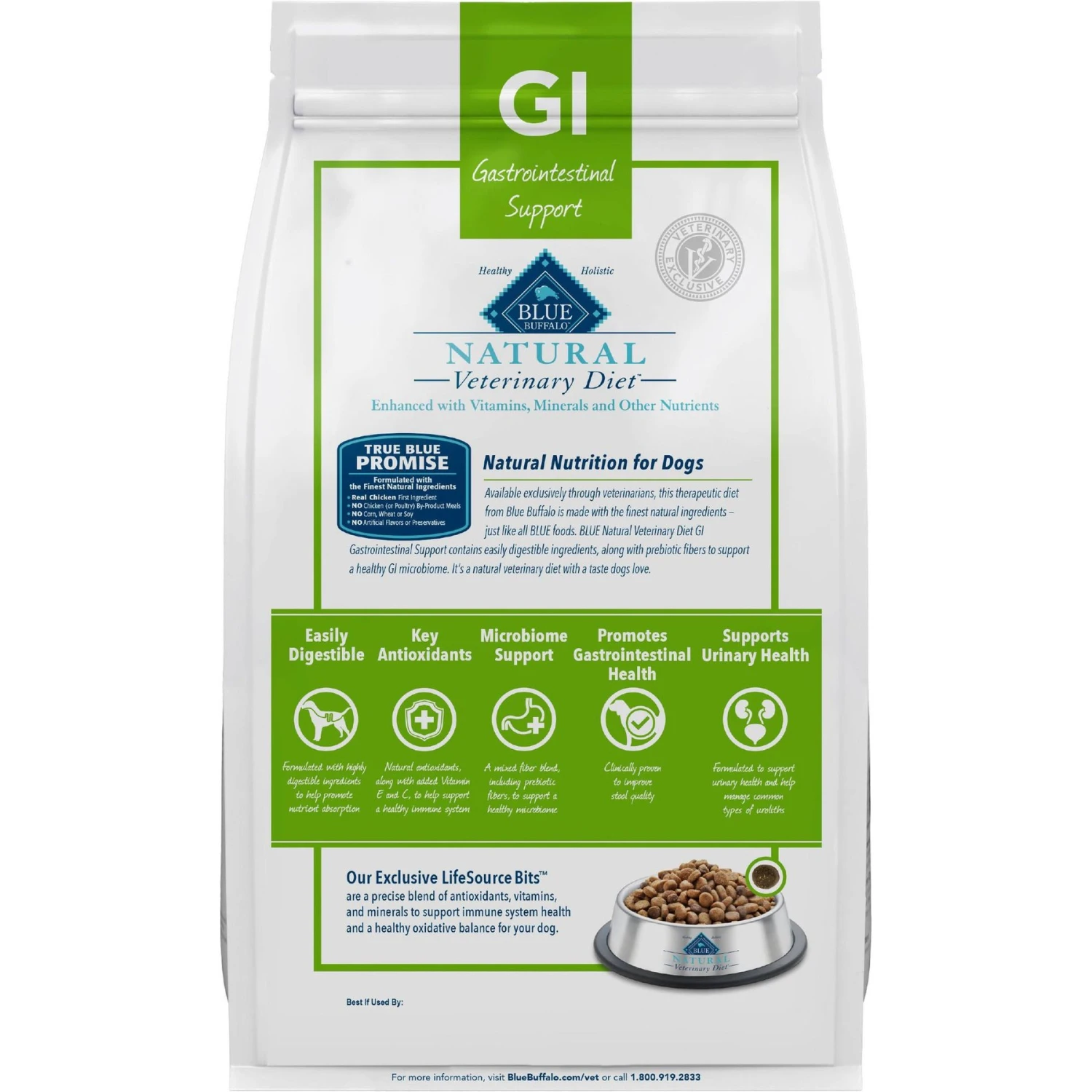 Blue Buffalo Natural Veterinary Diet GI Gastrointestinal Support Dry Dog Food 2 Blue Buffalo Natural Veterinary Diet GI Gastrointestinal Support Dry Dog Food - Image 2
