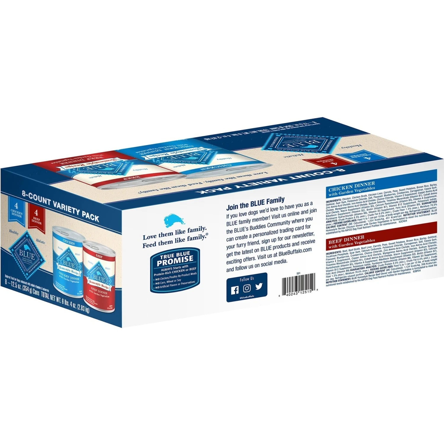 Blue Buffalo Homestyle Recipes Adult Variety Pack Chicken & Beef Dinner Canned Dog Food 3 Blue Buffalo Homestyle Recipes Adult Variety Pack Chicken & Beef Dinner Canned Dog Food - Image 3