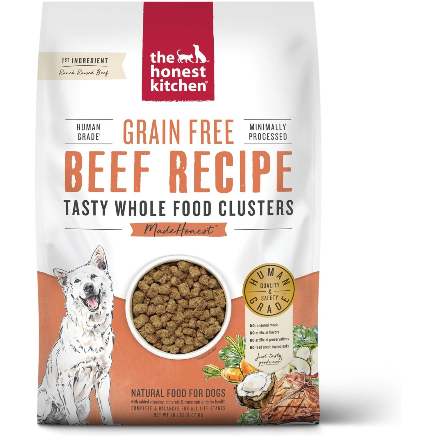 The Honest Kitchen Grain-Free Beef Whole Food Clusters Dry Dog Food 1 The Honest Kitchen Grain-Free Beef Whole Food Clusters Dry Dog Food