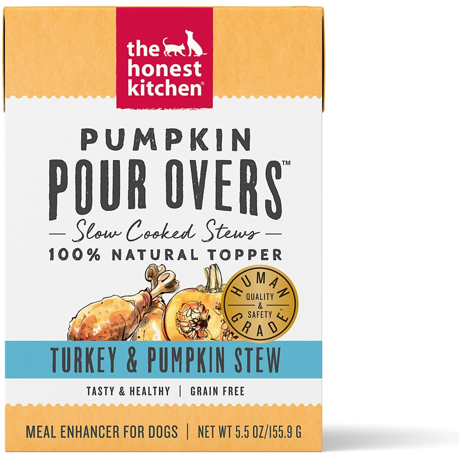 The Honest Kitchen Pumpkin POUR OVERS Turkey & Pumpkin Stew Wet Dog Food Topper 1 The Honest Kitchen Pumpkin POUR OVERS Turkey & Pumpkin Stew Wet Dog Food Topper