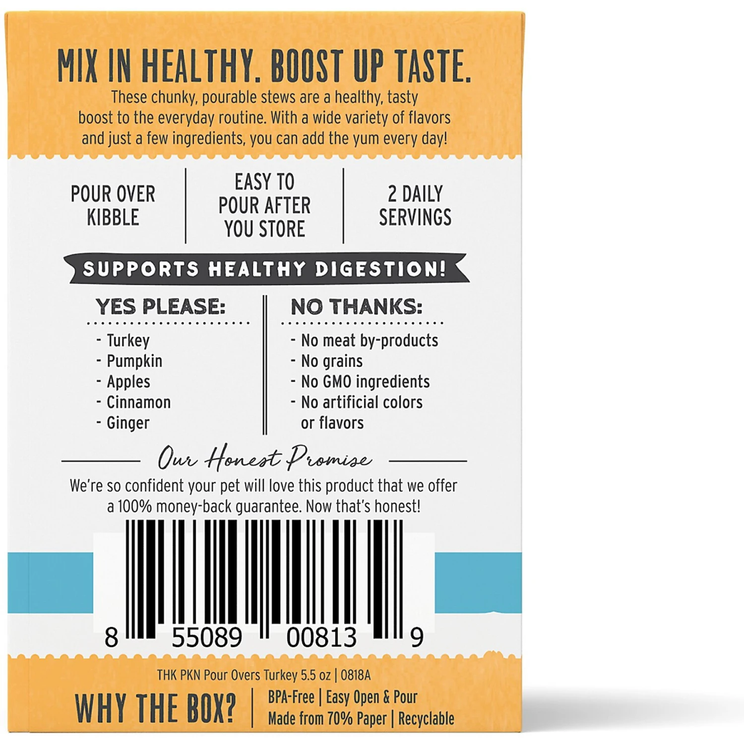 The Honest Kitchen Pumpkin POUR OVERS Turkey & Pumpkin Stew Wet Dog Food Topper 2 The Honest Kitchen Pumpkin POUR OVERS Turkey & Pumpkin Stew Wet Dog Food Topper - Image 2