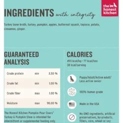 The Honest Kitchen Pumpkin POUR OVERS Turkey & Pumpkin Stew Wet Dog Food Topper 11 The Honest Kitchen Pumpkin POUR OVERS Turkey & Pumpkin Stew Wet Dog Food Topper -Pawsphoria Sales Store 150289 PT2. AC SS1800 V1659908718