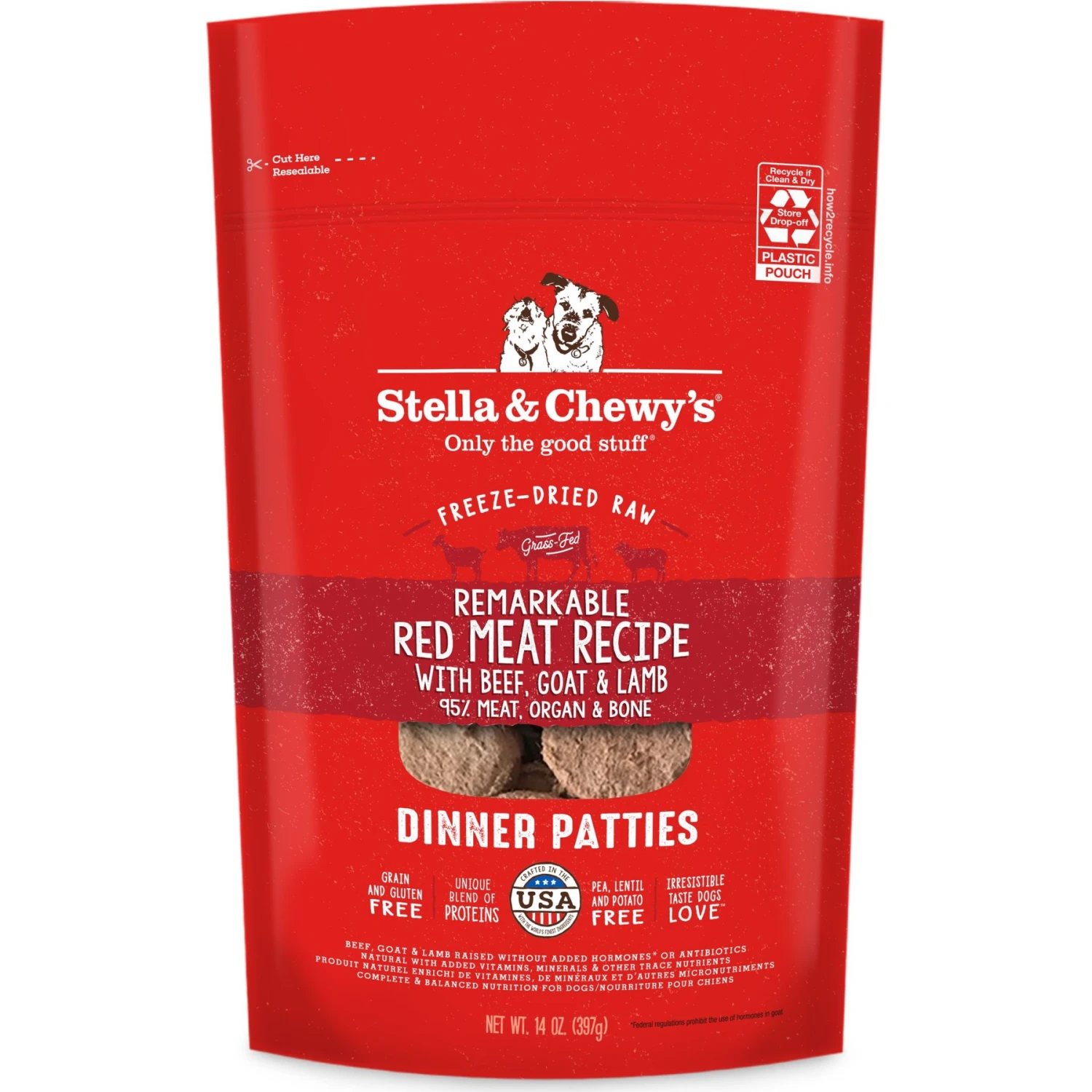 Stella & Chewy's Remarkable Red Meat Recipe Dinner Patties Freeze-Dried Raw Dog Food 1 Stella & Chewy's Remarkable Red Meat Recipe Dinner Patties Freeze-Dried Raw Dog Food