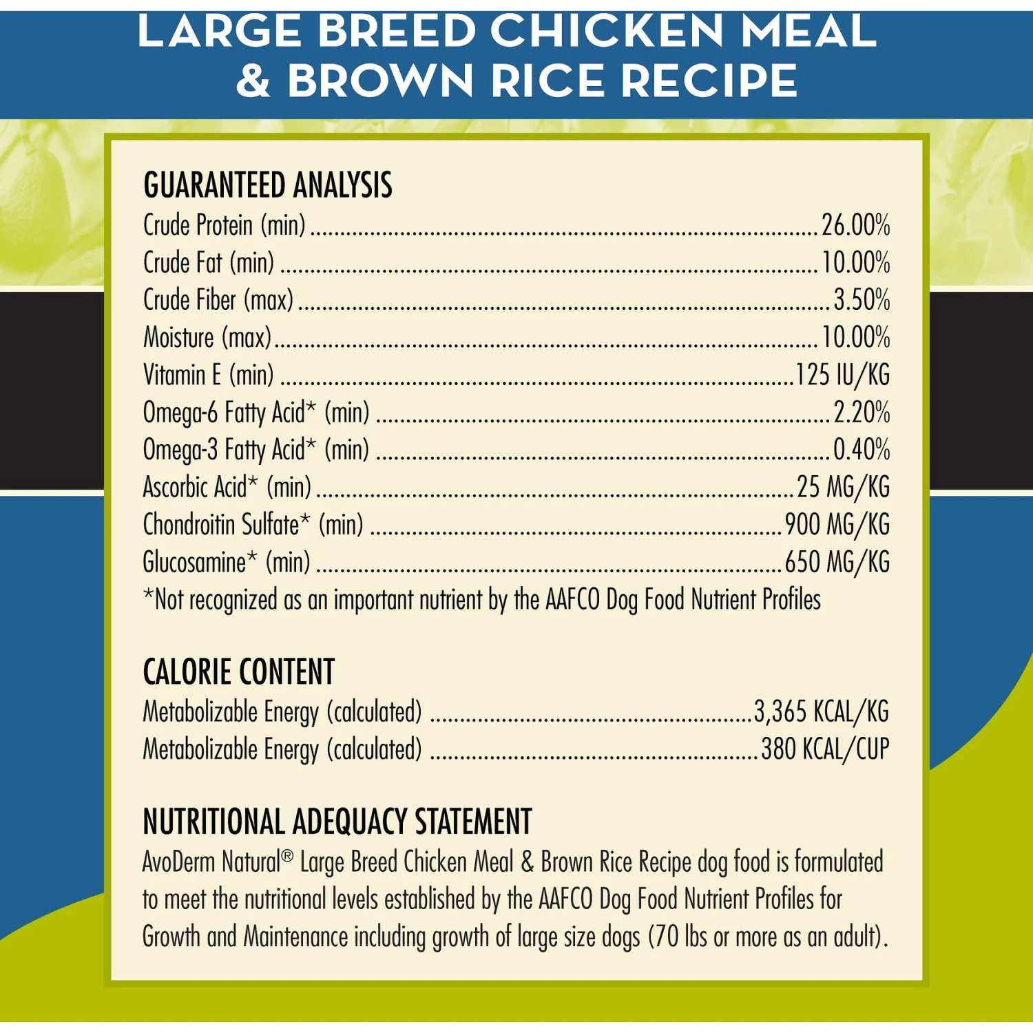 AvoDerm Chicken Meal & Brown Rice Recipe Large Breed Adult Dry Dog Food 4 AvoDerm Chicken Meal & Brown Rice Recipe Large Breed Adult Dry Dog Food - Image 4