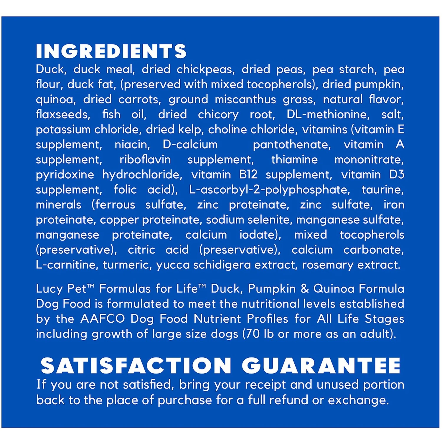 Lucy Pet Products Formulas For Life Grain-Free Duck, Pumpkin & Quinoa Formula Dry Dog Food 6 Lucy Pet Products Formulas For Life Grain-Free Duck, Pumpkin & Quinoa Formula Dry Dog Food - Image 6