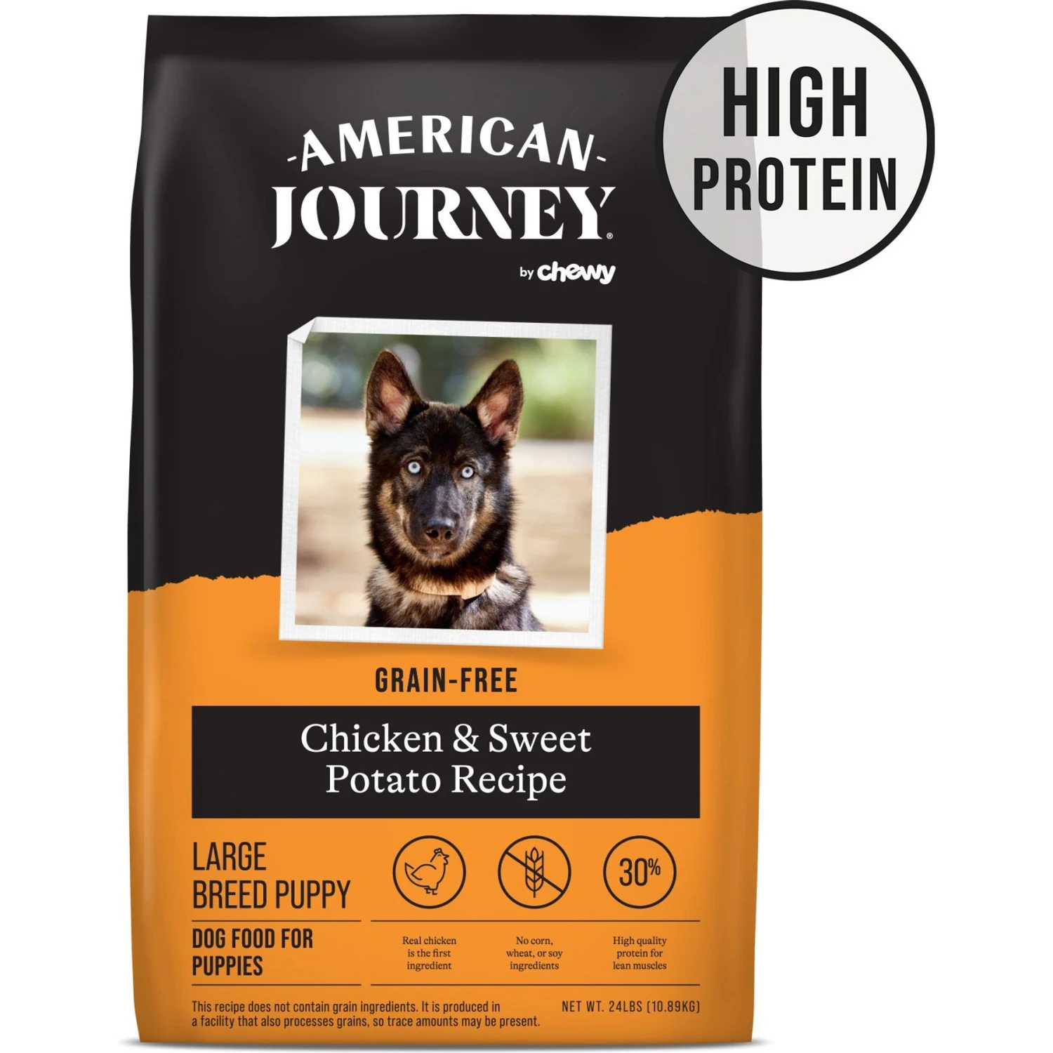 American Journey Large Breed Puppy Chicken & Sweet Potato Recipe Grain-Free Dry Dog Food 1 American Journey Large Breed Puppy Chicken & Sweet Potato Recipe Grain-Free Dry Dog Food