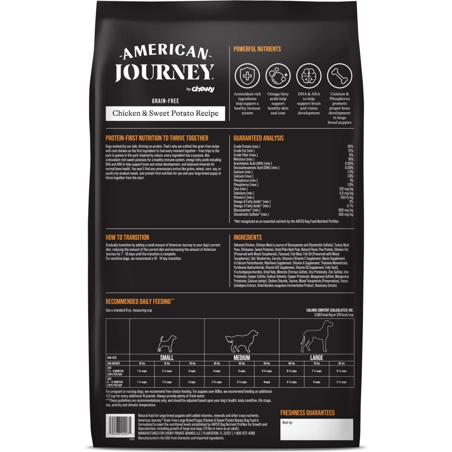 American Journey Large Breed Puppy Chicken & Sweet Potato Recipe Grain-Free Dry Dog Food 2 American Journey Large Breed Puppy Chicken & Sweet Potato Recipe Grain-Free Dry Dog Food - Image 2