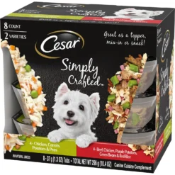 Cesar Simply Crafted Variety Pack Chicken, Carrots, Potatoes & Peas & Beef, Chicken, Purple Potatoes, Green Beans & Red Rice Adult Wet Dog Food Topper 11 Cesar Simply Crafted Variety Pack Chicken, Carrots, Potatoes & Peas & Beef, Chicken, Purple Potatoes, Green Beans & Red Rice Adult Wet Dog Food Topper -Pawsphoria Sales Store 156811 PT2. AC SS1800 V1695655150
