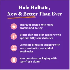Halo Holistic Complete Digestive Health Wild-Caught Salmon & Whitefish Adult Dry Dog Food -Pawsphoria Sales Store 159196 PT3. AC SS1800 V1697219545
