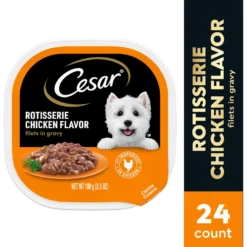 Cesar Rotisserie Chicken Flavor Filets In Gravy Small Breed Adult Wet Dog Food Trays -Pawsphoria Sales Store 159233 PT2. AC SS1800 V1695650665