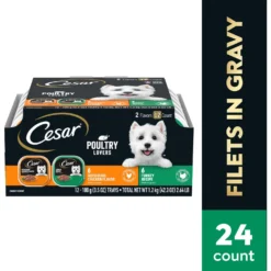 Cesar Poultry Lovers Turkey & Chicken Filets In Gravy Variety Pack Small Breed Adult Wet Dog Food Trays -Pawsphoria Sales Store 159235 PT2. AC SS1800 V1695649461