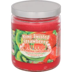 Pet Odor Exterminator Kiwi Twisted Strawberry Deodorizing Candle Jar