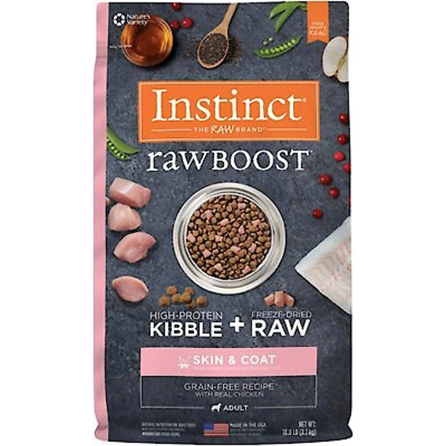 Instinct Raw Boost Skin & Coat Health Grain-Free Recipe With Real Chicken & Freeze-Dried Raw Pieces Adult Dry Dog Food 1 Instinct Raw Boost Skin & Coat Health Grain-Free Recipe With Real Chicken & Freeze-Dried Raw Pieces Adult Dry Dog Food
