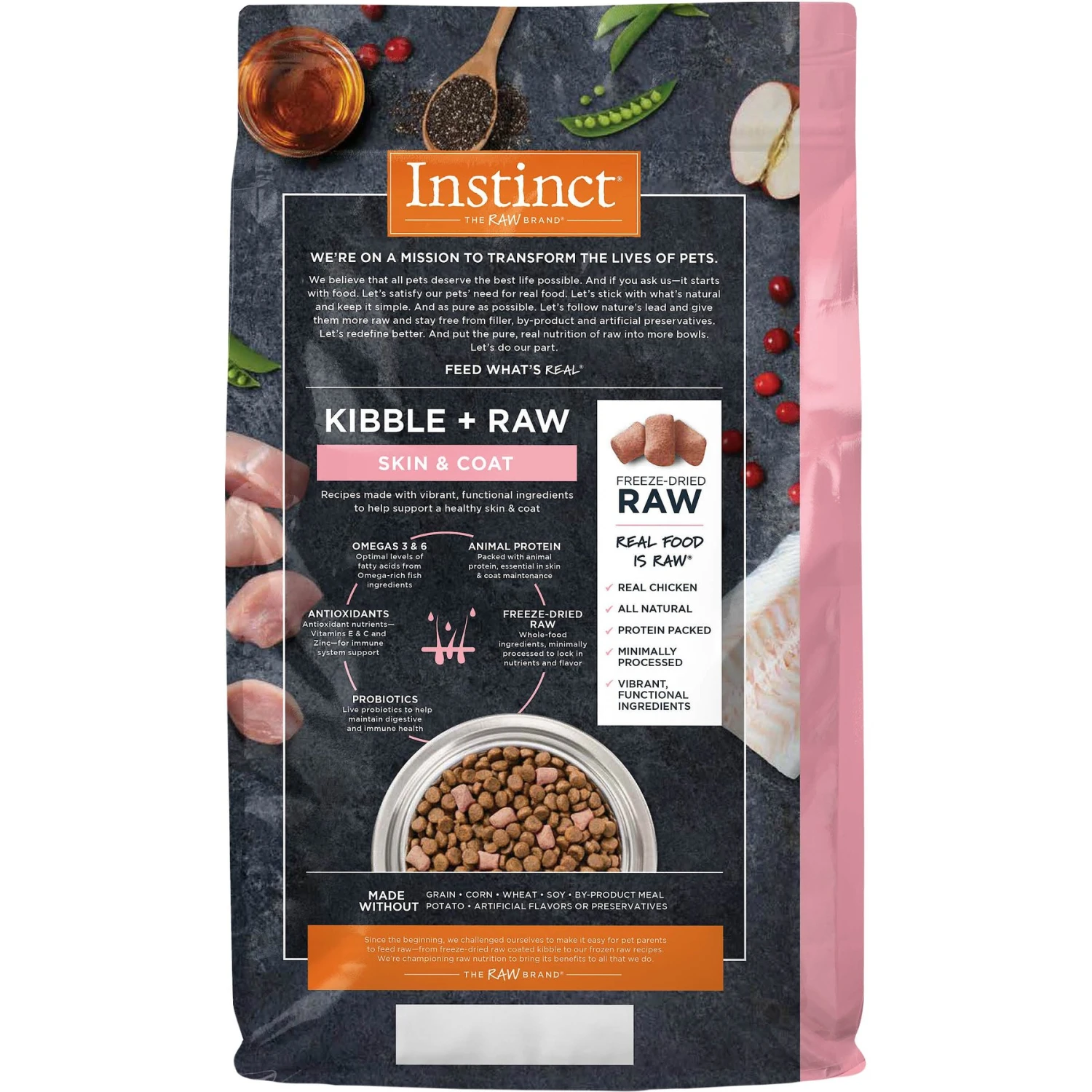 Instinct Raw Boost Skin & Coat Health Grain-Free Recipe With Real Chicken & Freeze-Dried Raw Pieces Adult Dry Dog Food 2 Instinct Raw Boost Skin & Coat Health Grain-Free Recipe With Real Chicken & Freeze-Dried Raw Pieces Adult Dry Dog Food - Image 2